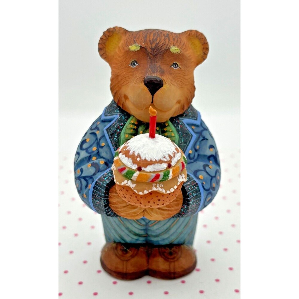 DeBrekht‎ 2005 Birthday Bear 57612-5 Hand Painted Freehand! Figurine Collectible